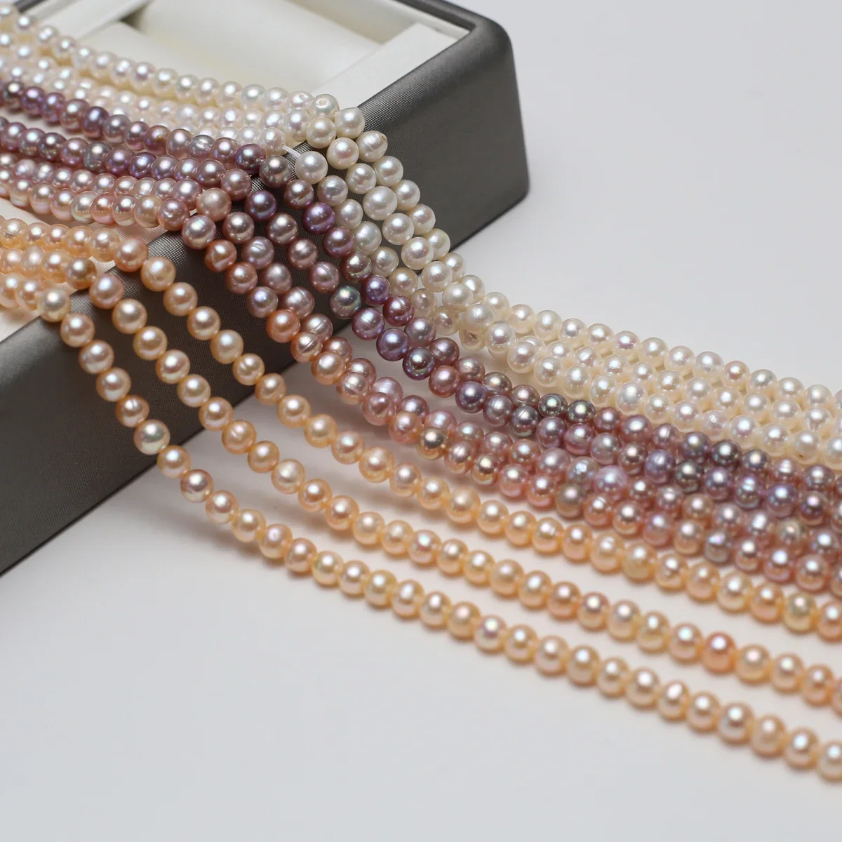 لؤلؤ المياه العذبة الطبيعية 4-5 مللي متر AAAA صغيرة مستديرة بيضاء أرجوانية اللؤلؤ حبة مجوهرات جعل عقد دي اي واي سوار إكسسوارات هدية #6