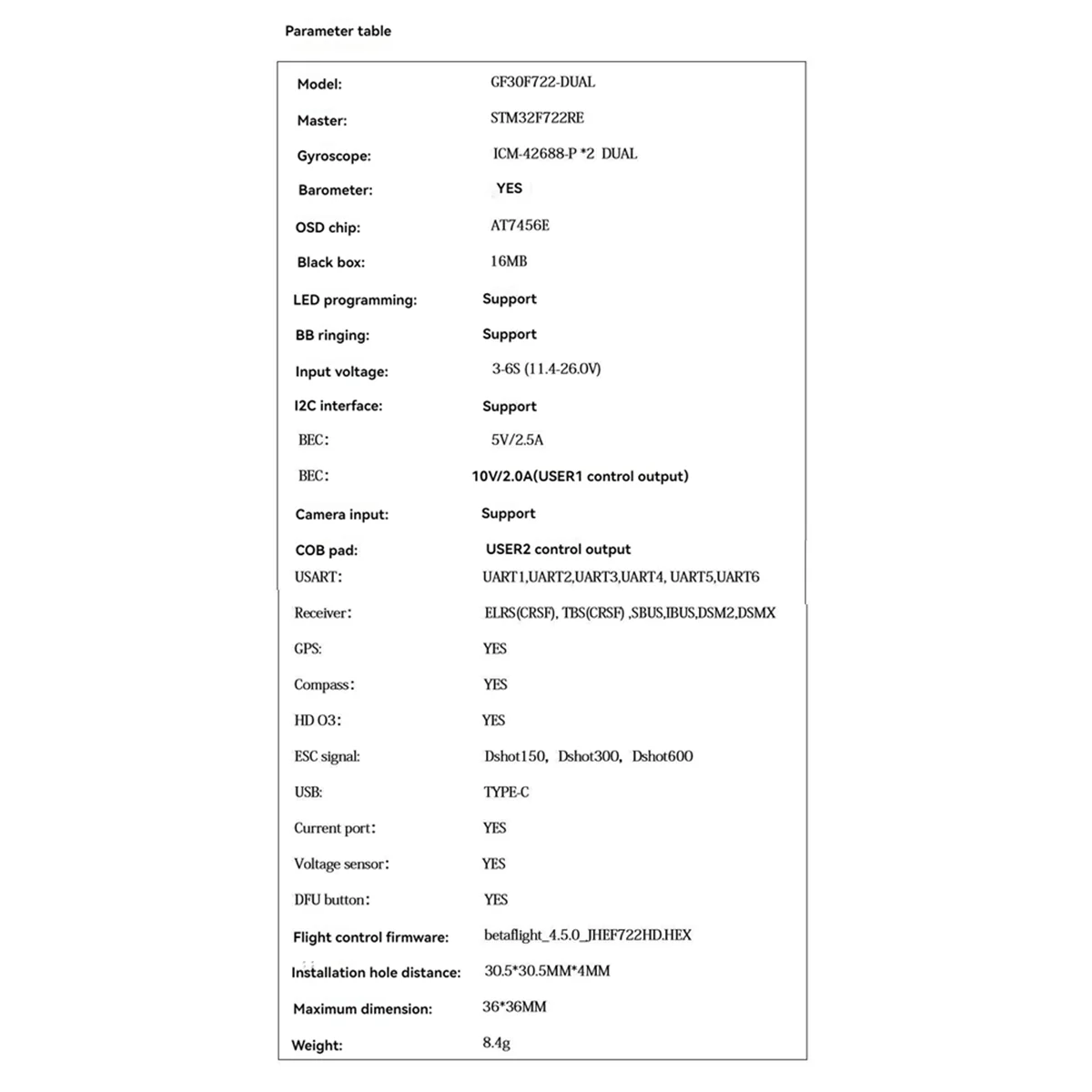 F7 FC&ESC FPV Stack F722 Контроллер полета 60A 4 в 1 ESC для модели FPV Freestyle Drone