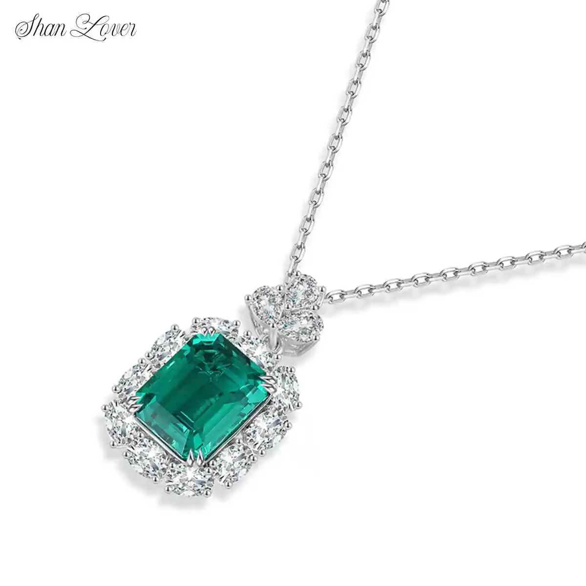 

ShanLover Brand High Quality S925 Sterling Silver Necklace Lab Inlaid Jewelry Necklace S925 Sterling Silver Jewelry Necklace
