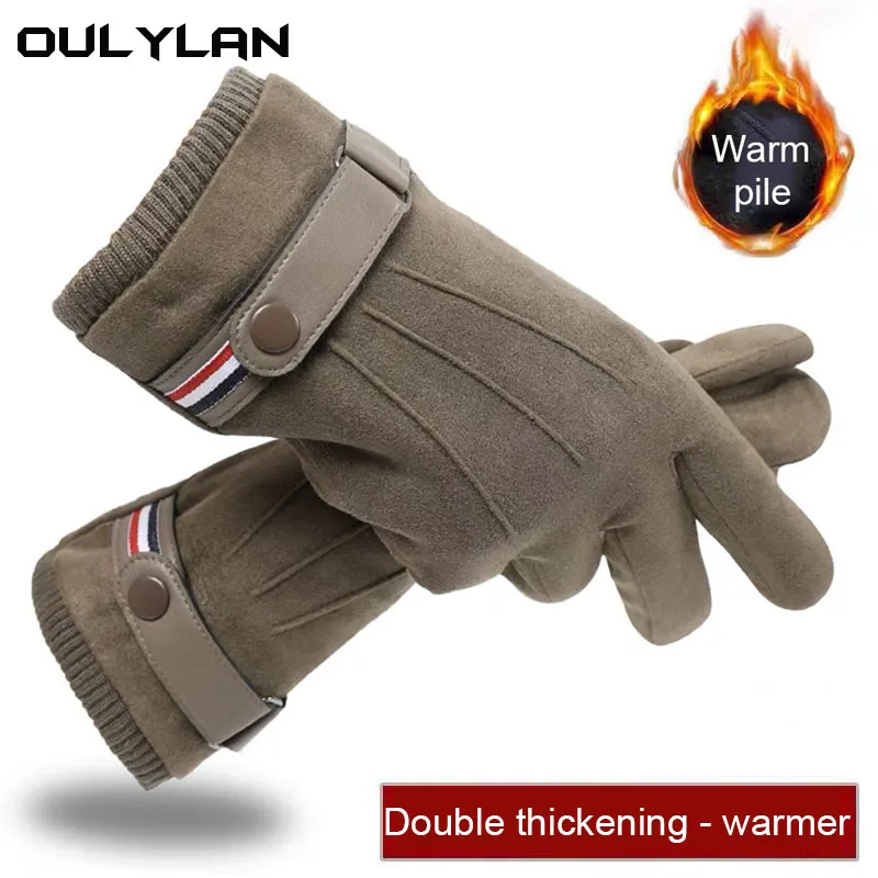 

Men's Winter Warm Glovess Winter Warm Gloves Non slip Cycling Riding Gloves Fleece Thickened Warm Full Fingers Non-slip Glove