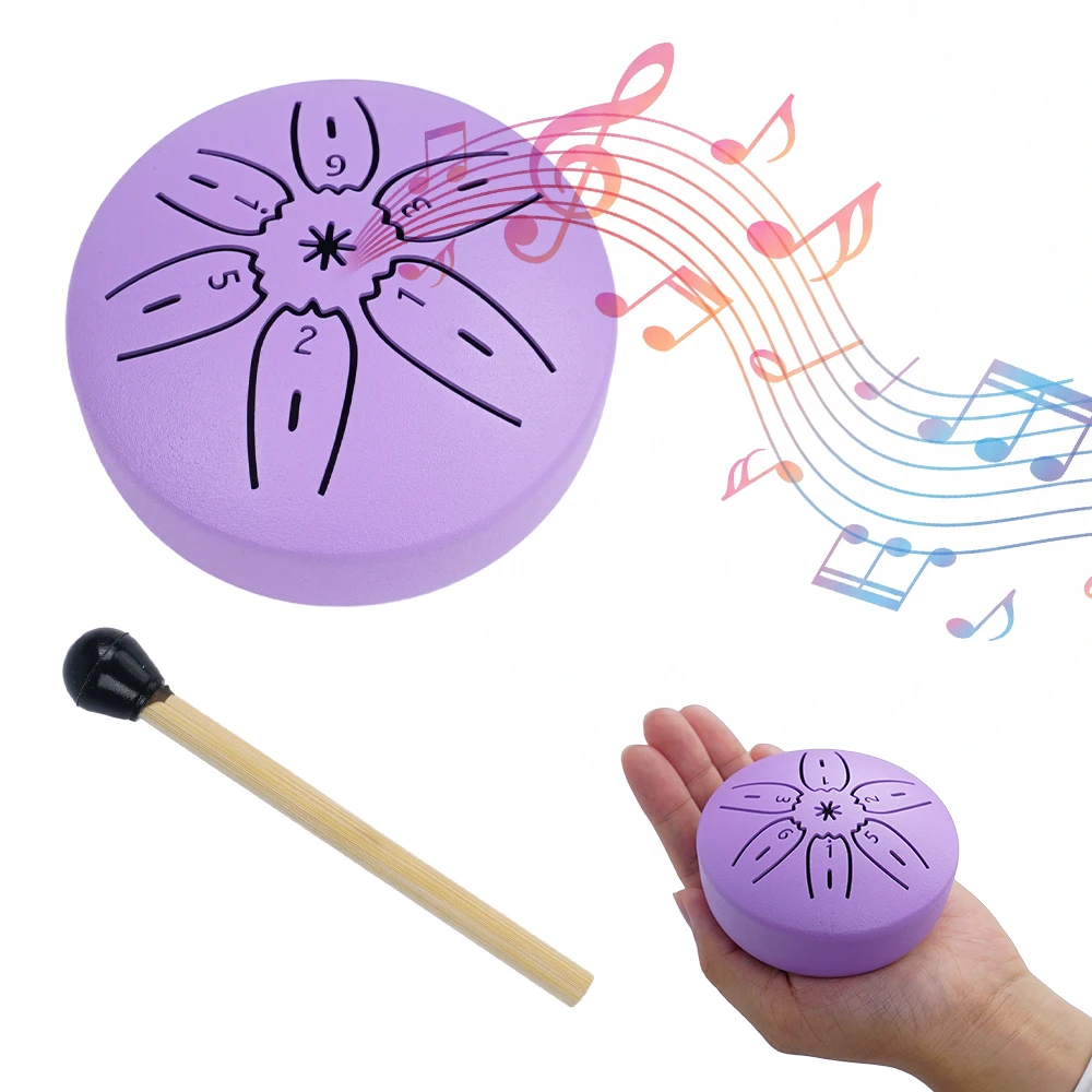 3 Zoll 6-Noten Bunte Regentrommel für Outdoor-Instrumente Mini Handpan Trommel Stahlzungentrommel für Yoga Meditation Geschenk – Detail 13