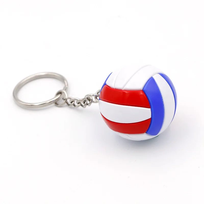 New Creative Mini 3D Volleyball Key Chain PU Leather Ball Bag Pendant Keyring Car Keychain Sports Souvenirs Gifts Keyring