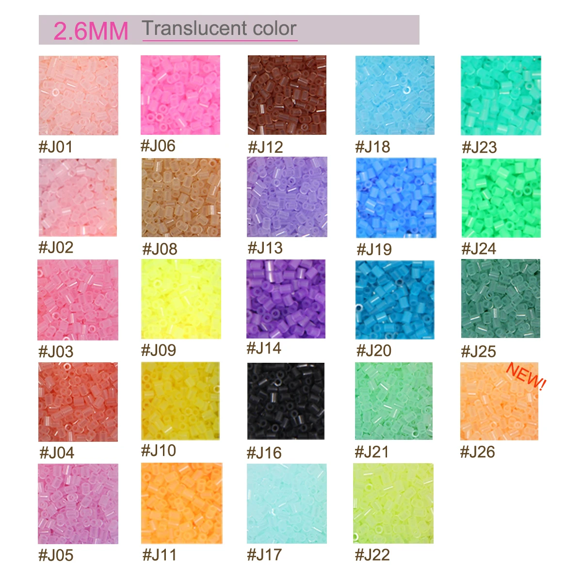 2.6mm Transparent Color Mini Beads 1000PCS 24colors Fuse Beads for Kids Gift Hama Beads Diy Puzzles Iron Beads High Quality