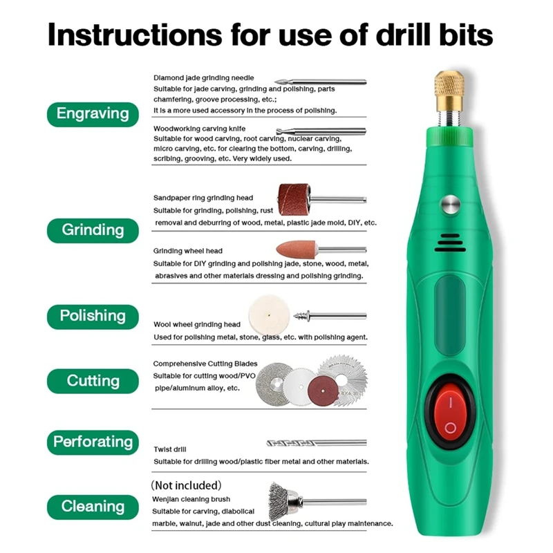 Mini Drill Polishing Engraver Pen Grinder Electric Rotary Tool Grinding Machine Miniature Household Tool Durable US Plug