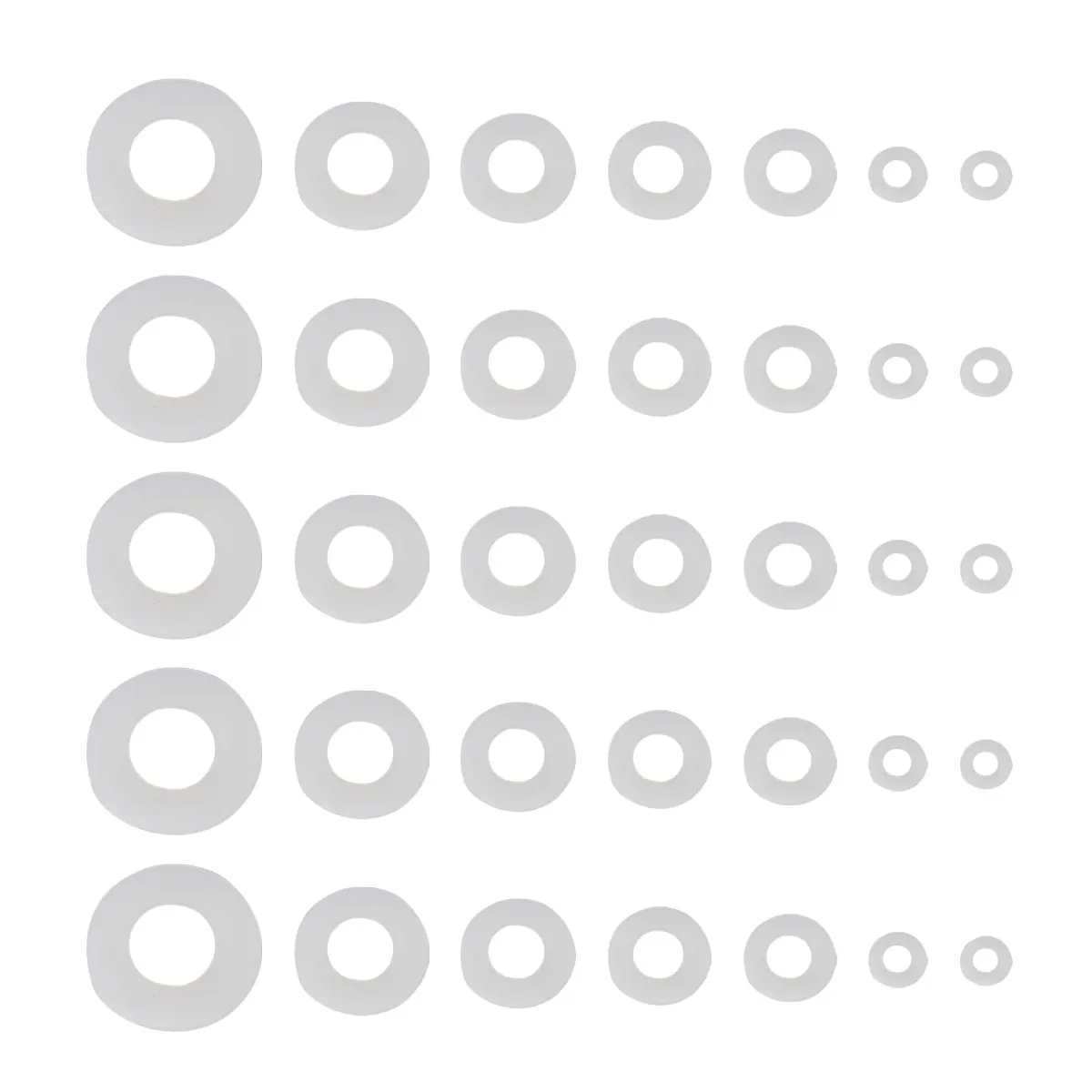 

350pcs White Nylon Gasket Washers M2 5 to M5 Size for Automotive Projects Corrosion Resistant Lightweight Storage Box Included