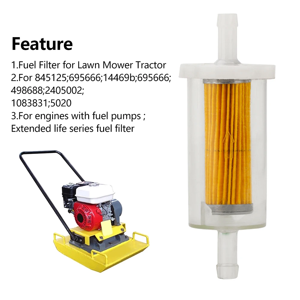 CMCP Fuel Filter for 1/4 Fuel Line 845125;695666;14469b;695666;498688;2405002;1083831 Rideing Lawn Mower Part Oil Fliter