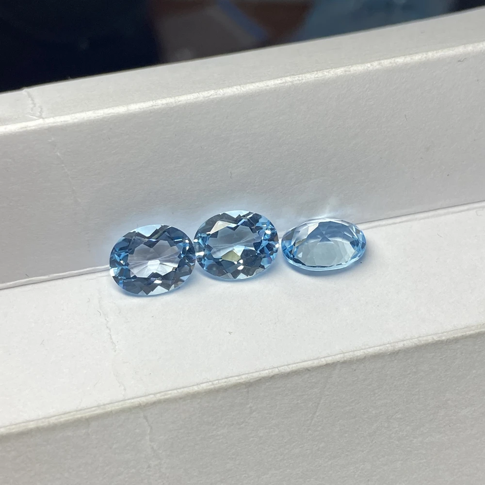 6x8mm-10x12mm Natural Oval Sky Blue Topaz 3A Quality Gemstones Stock