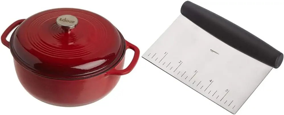 

EC6D43 Голландская печь из эмалированного чугуна, 6 литров, Island Spice Red & Basics Многоцелевой скребок/измельчитель из нержавеющей стали с Cont