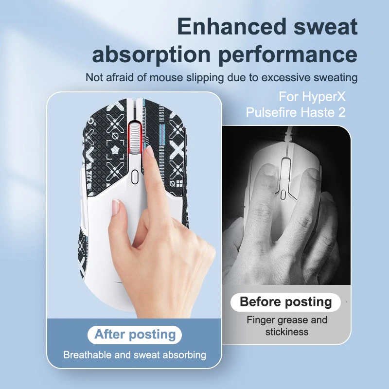 Textured Sweat-Absorbent Gaming Mouse Tape For HyperX Pulsefire Haste 2 – Durable Wired Mouse Grip Accessory