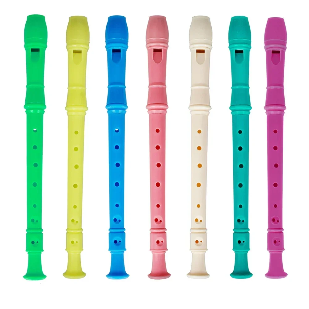 Instrumento Musical de flauta larga para niños, clarinete grabador colorido con palo de limpieza, juguetes para principiantes, Regalos divertidos, 8 agujeros