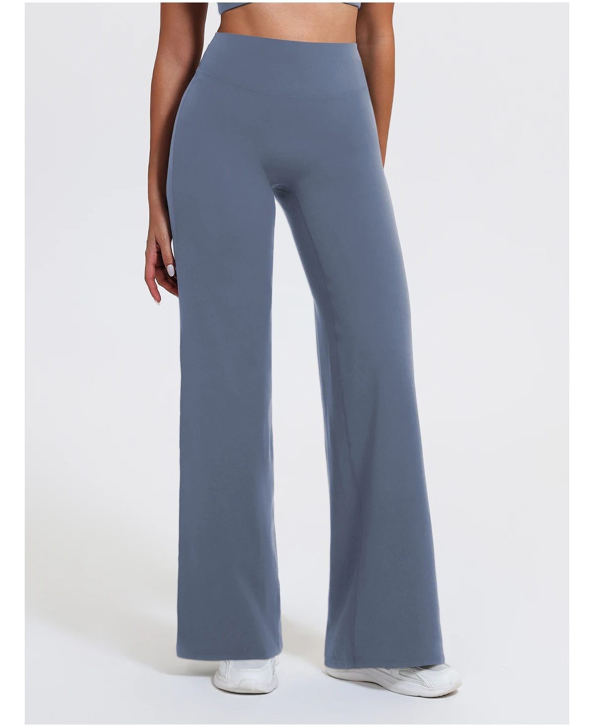 Hearuisavy Damen-Sporthose mit geradem Bein, Fitnessstudio-Bekleidung, nacktes Gefühl, Kompression, weites Bein, Yoga-Leggings, Pilates, Fitness-Strumpfhose – Detail 16