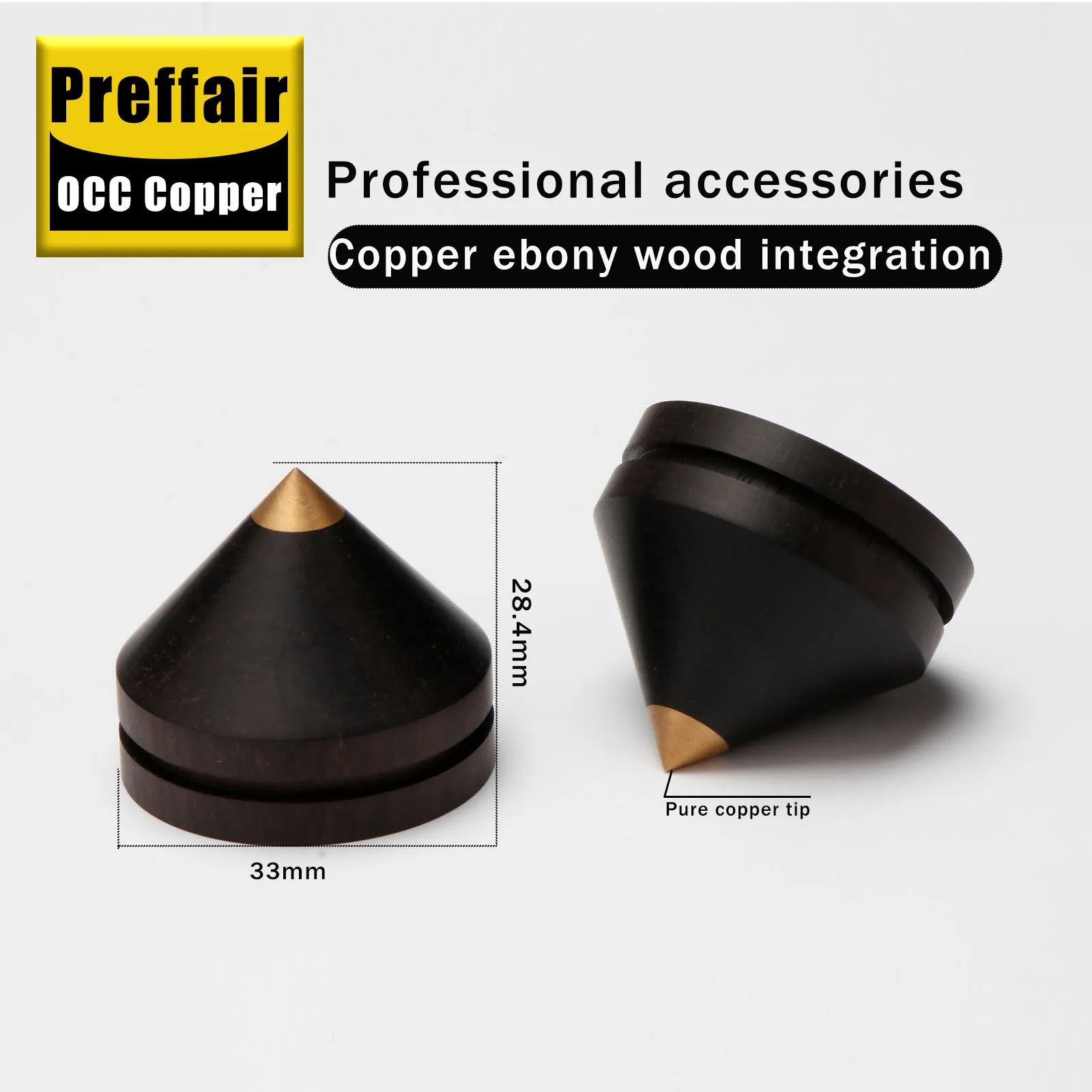 4 Stücke Ebenholz Lautsprecher Spike Pad Lautsprecher Verstärker Stoßfest Ständer Isolation Füße Basis Pad 33mm – Detail 3