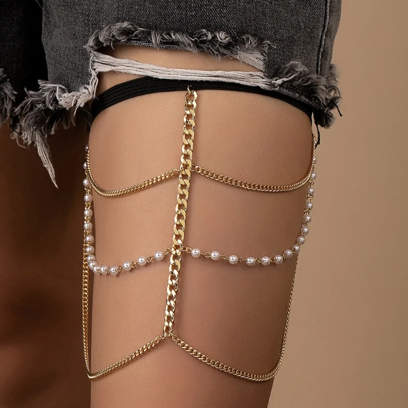 Girls Leg Chain Punk Leg Belt Thigh Chains Summer Nightclub Body Chain for Woman Dropship