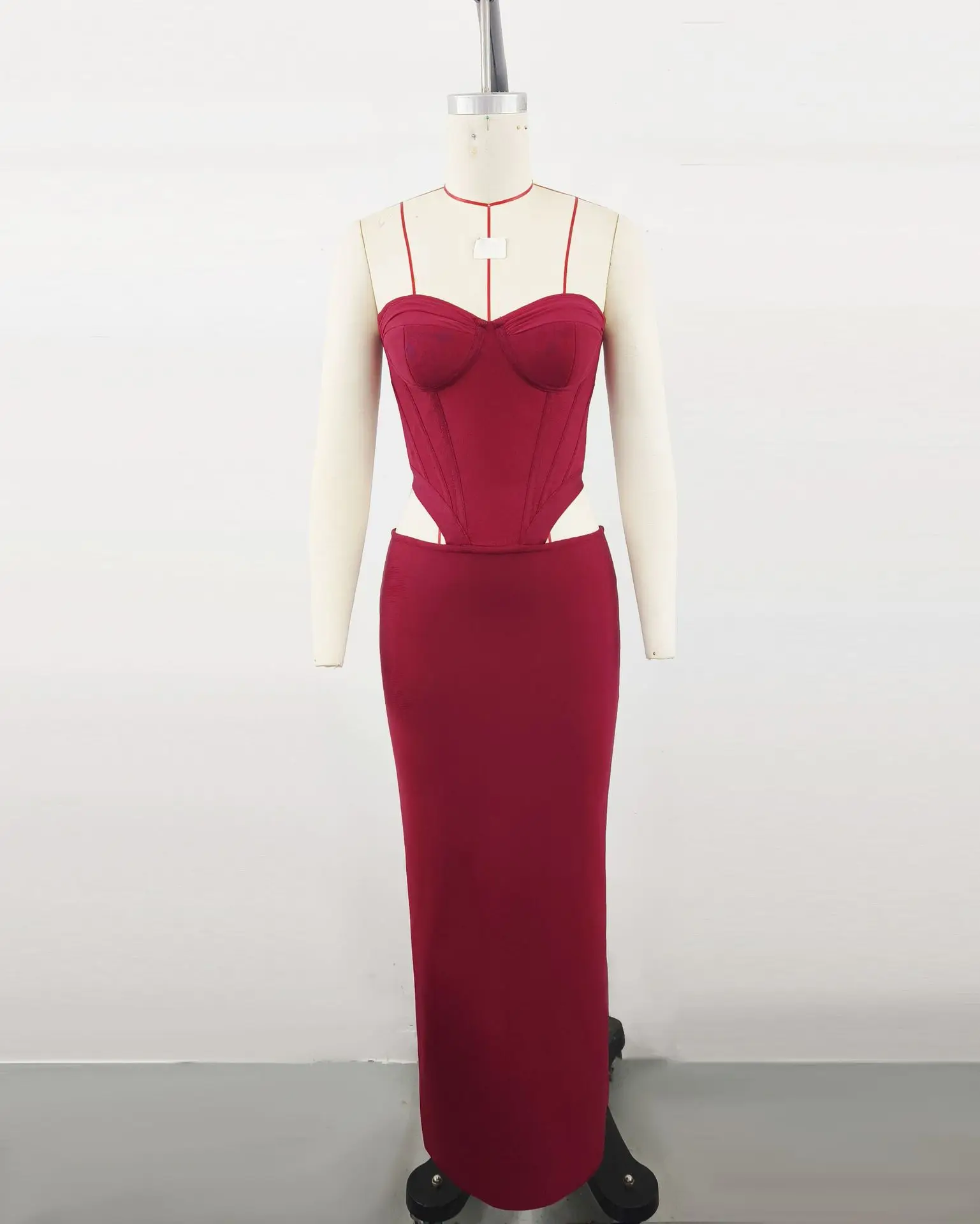 2025 feminino celebridade sexy fora do ombro cortar claret maxi vestido longo elegante festa à noite clube vestido