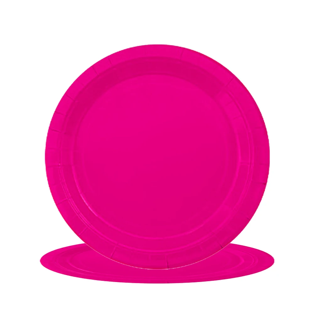 10/50 Stück 7'' und 9'' Geburtstags-Einweg-Pappteller einfarbig Partyzubehör Geburtstag Babyparty Dekor Dessert/Salatteller – Detail 4