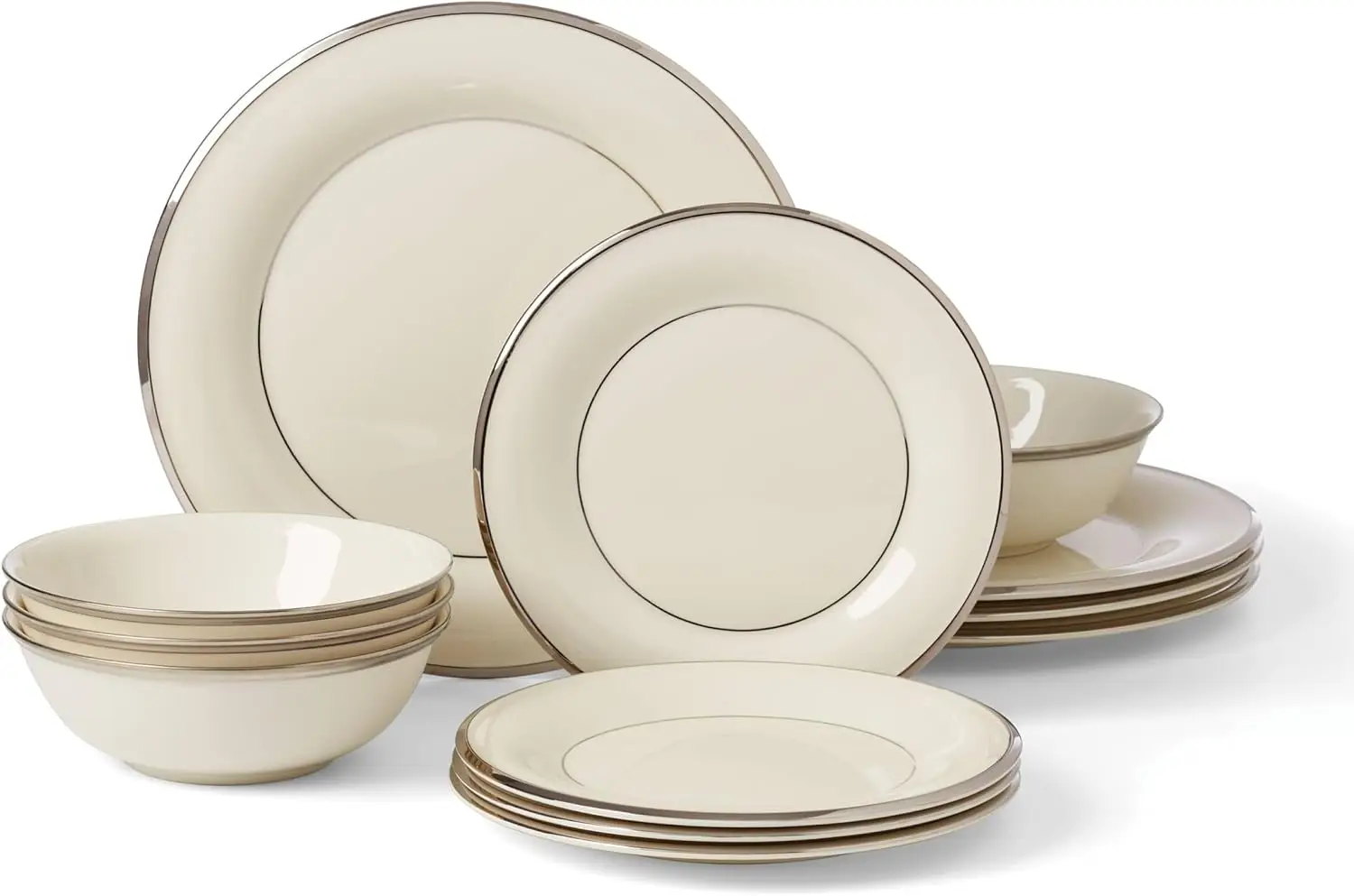 Complete 12-Piece Dinnerware Set, Tableware Service for Four