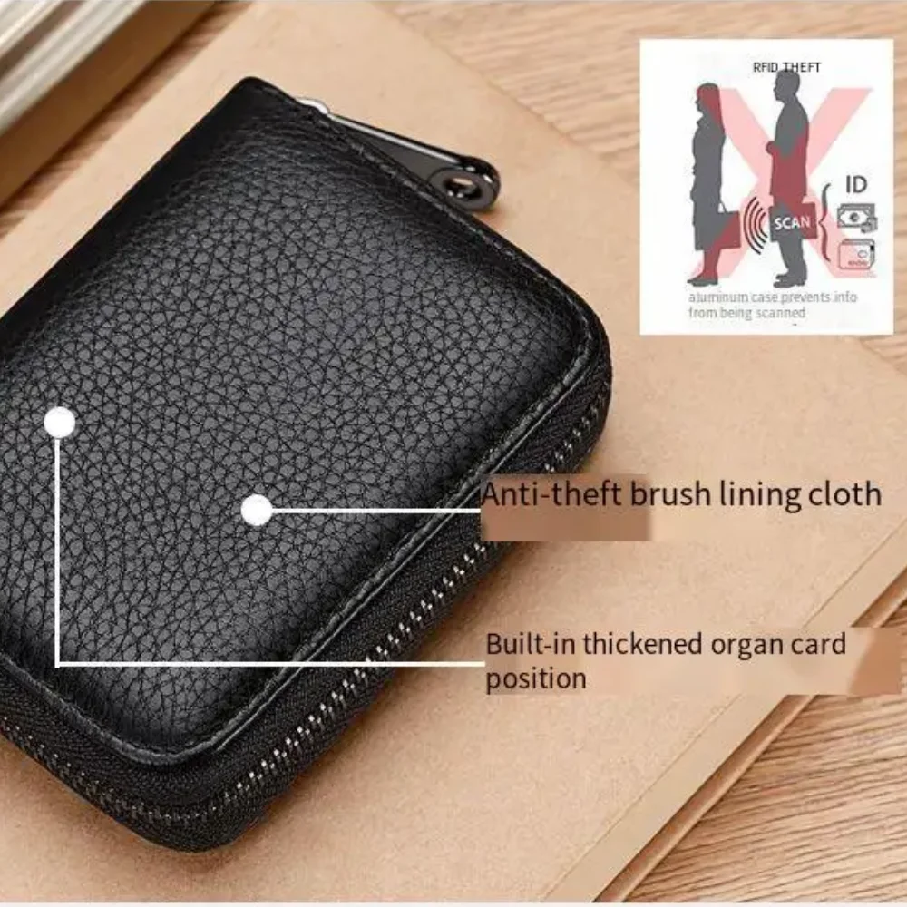 حافظة بطاقات منظمة بلون سادة للرجال الصغار، محفظة عملات معدنية عالية المظهر، قطعة واحدة لتخزين المستندات