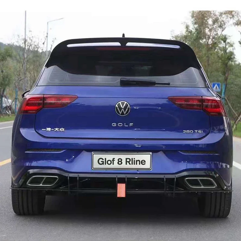 For Volkswagen Golf Mk8 Pro Rline Special High-quality Car Rear Bumper Diffuser With Led Light
