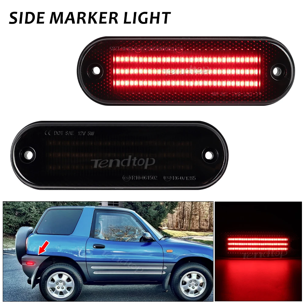 Red Parking Lamp Rear Bumper Reflector Light  Side Marker Signal Corner Lights For Toyota RAV4 RAV 4 1996 1997 1998 1999 2000 ﻿ - view 2