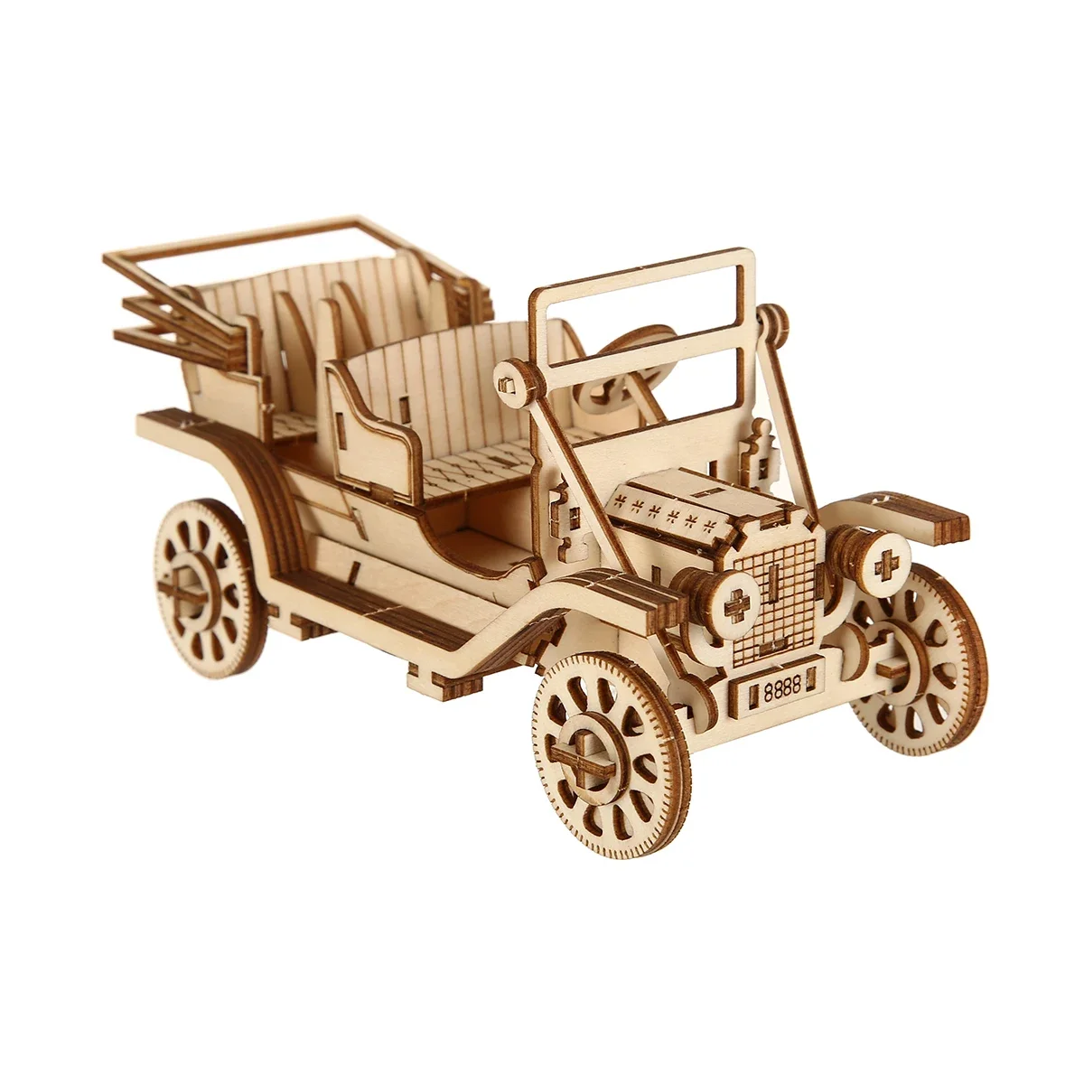 Modelo de coche clásico DIY, rompecabezas de madera 3D, Kits de bloques de construcción, juguete de montaje, regalo de cumpleaños para niños y adultos, decoración del hogar