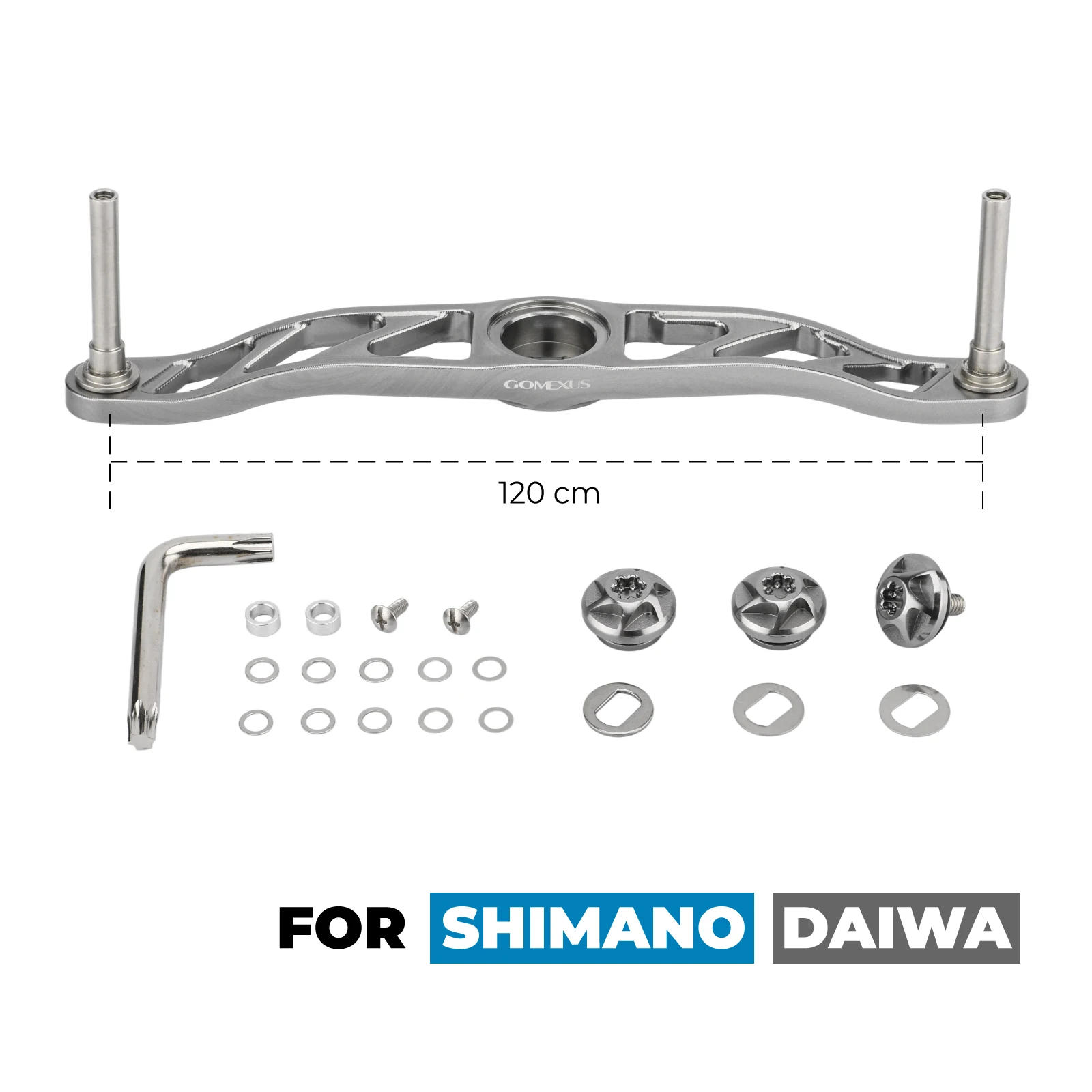 Gomexus 120mm Aluminiumlegierung Doppelarm kompatibel mit Shimano und Daiwa (leichte Mängel) – Detail 8