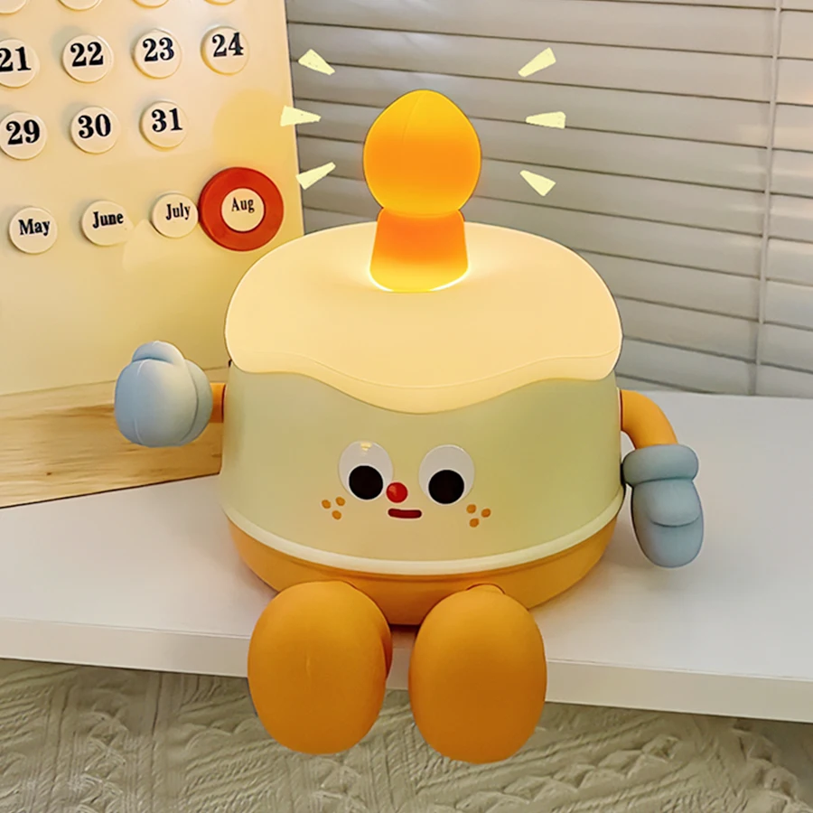 LED Night light Cute Cartoon Silicone Night lamp For Kids Touch Sensor Timed nightlight USB Rechargeable Lamp for birthday gifts