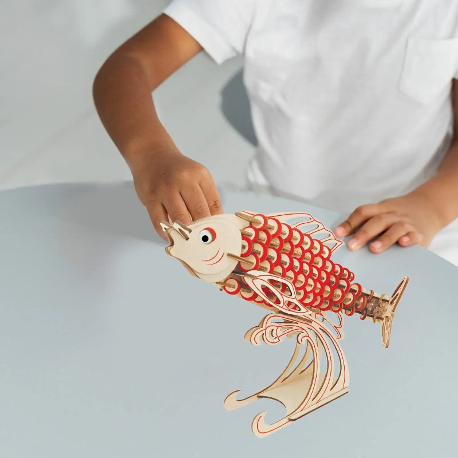 Puzzle poisson en bois fait main pour adultes et enfants, kits de modèles 3D pour la famille, les enfants, les amis, cadeau, 156 pièces