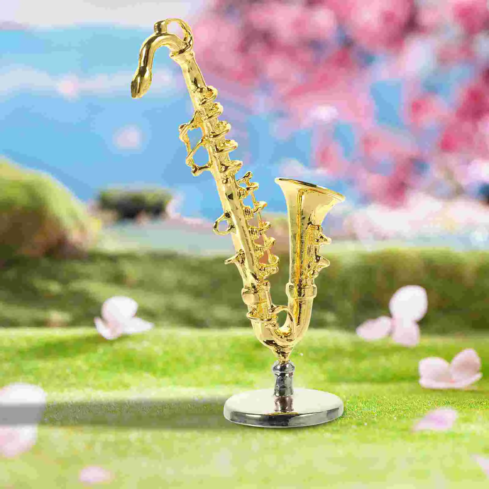 Dollhouse Accessories Miniature Saxophone Household Instrument Model Copper Pipe Small Simulated Alloy Decorative