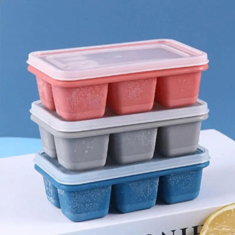 

6 Grid Big Ice Tray Mold Food Grade Silicone Ice Cubes Square Tray Mold DIY Ice Maker Ice Cubes Tray Kitchen Accessories