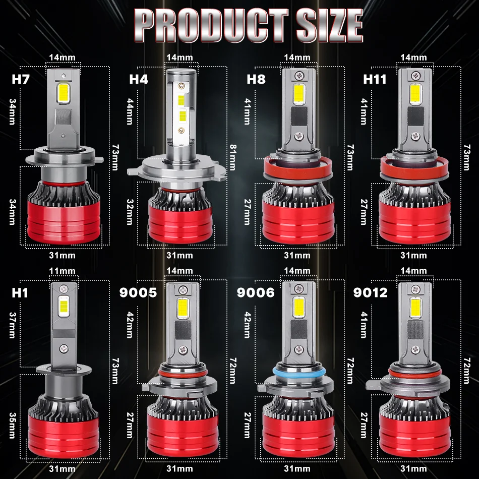 Dualvision H4 LED المصباح 5570 CSP Canbus سيارة ضوء F5 H7 H1 H11 H8 H9 9005 9006 9012 HB3 HB4 HIR2 مصباح الضباب 12 فولت السيارات الأضواء #6