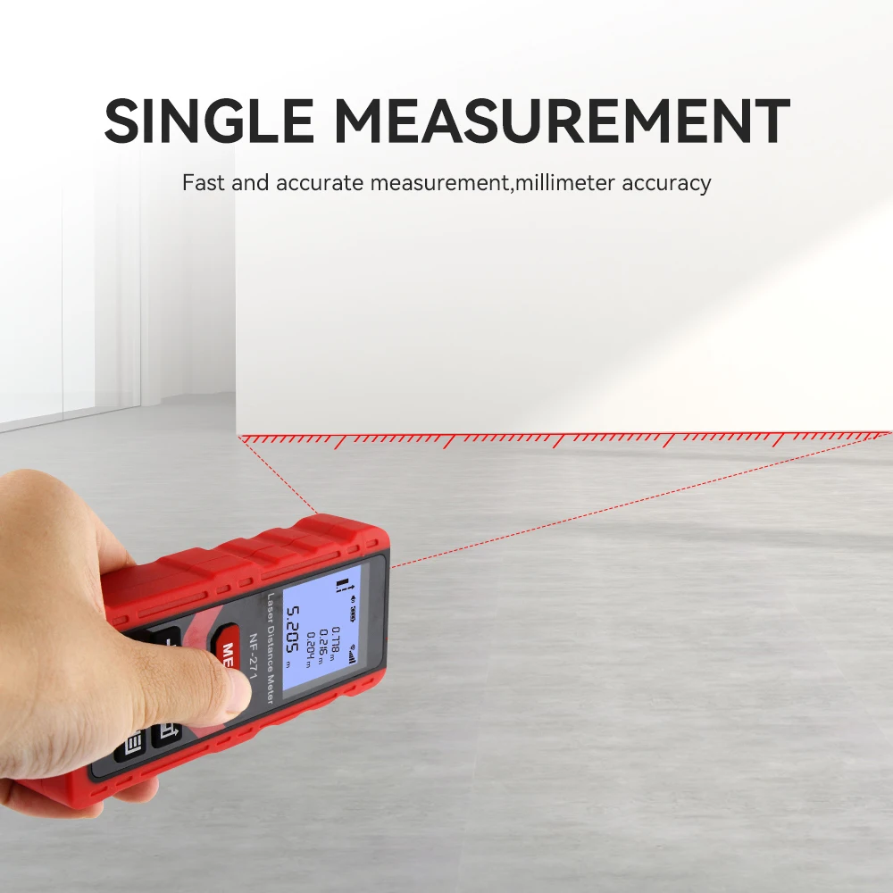 NOYAFA NF-271 High Accurate Roulette Laser Distance Meter Construction Tool Measuring Instrument Digital Distance Ruler 50M/70M