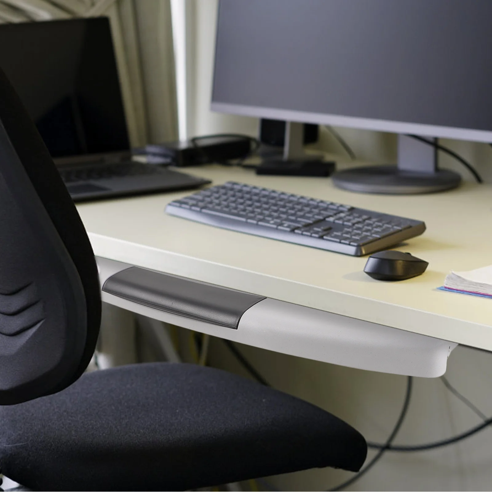 

1 Set Under Desk Tray With Sliders Screws Adjustable Keyboard Holder Slide Out For Office Home Use Keyboard Shelf Under Desk