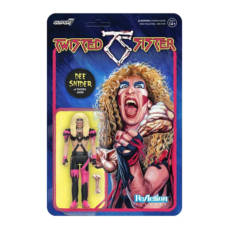 In Stock 3.75 Inch Super7 Twisted Sister Reaction Figure Children's Toy Collectible Doll Holiday Gift