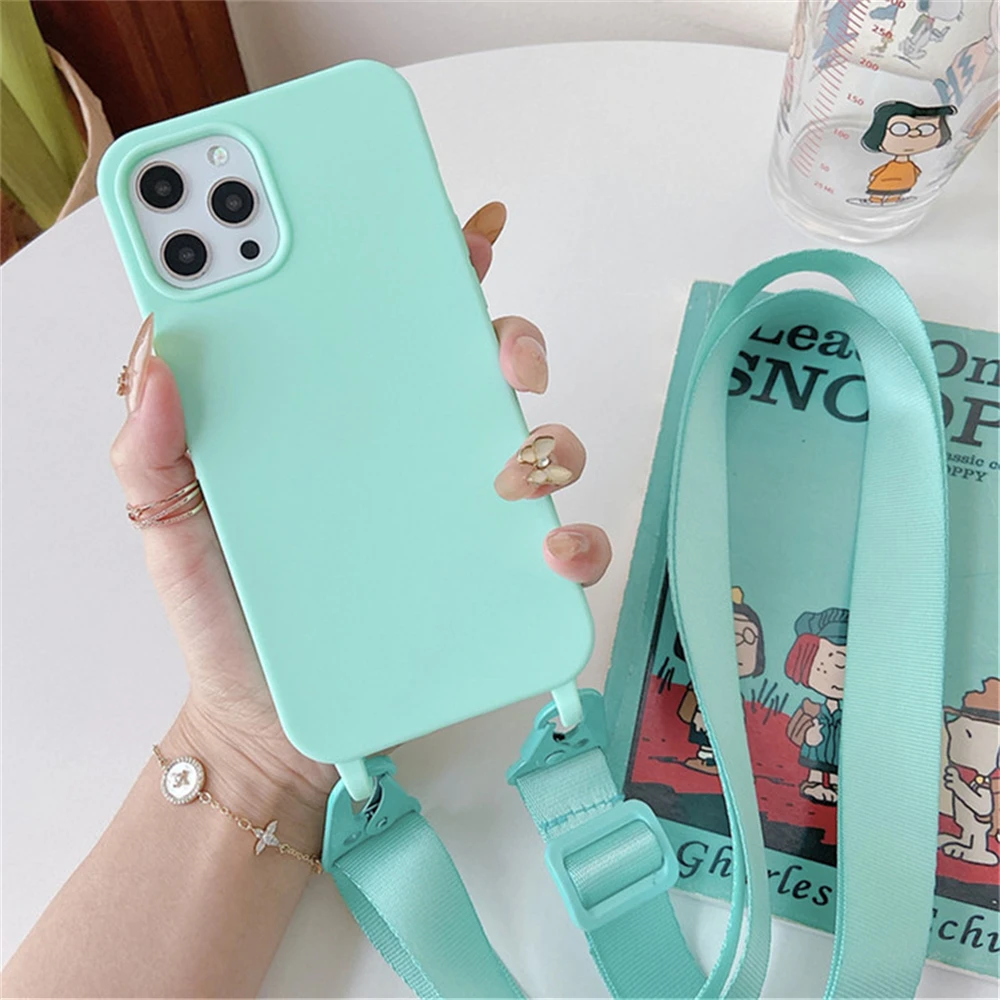 Umhängekette Lanyard Matt Silikonhülle für iPhone 18 Pro Max 17 16 15 14 11 12 13 XR X XS 8 Plus Stoßfeste Hülle – Detail 10