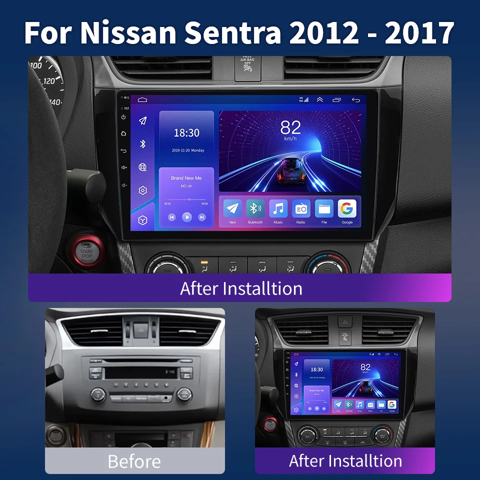 For nissan sylphy b17 sentra 2012 2013 2014 20152016 2017 2018 head unit 1080*720 hd auto auto radio gps navigatie speler stereo