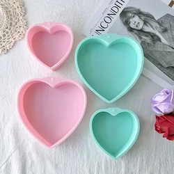 DIY Crystal Silicone Mold Heart Shaped Cut Triangle Round Cup Pad Table Base Tray Molud For Resin Casting High Mirror Molds