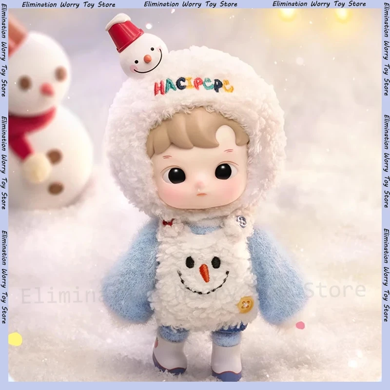 ใหม่ของแท้ Hacipupu Snowman Come To Visit Series ตุ๊กตา BJD Kawaii อะนิเมะรูปตุ๊กตาตกแต่งโต๊ะคริสต์มาสของขวัญ