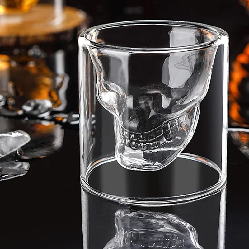 

Vidrio 200ml Halloween Creative Double Layer Transparent Glass Cup Water Tea Drink Cups Party Novelty اكواب قزاز شفافه