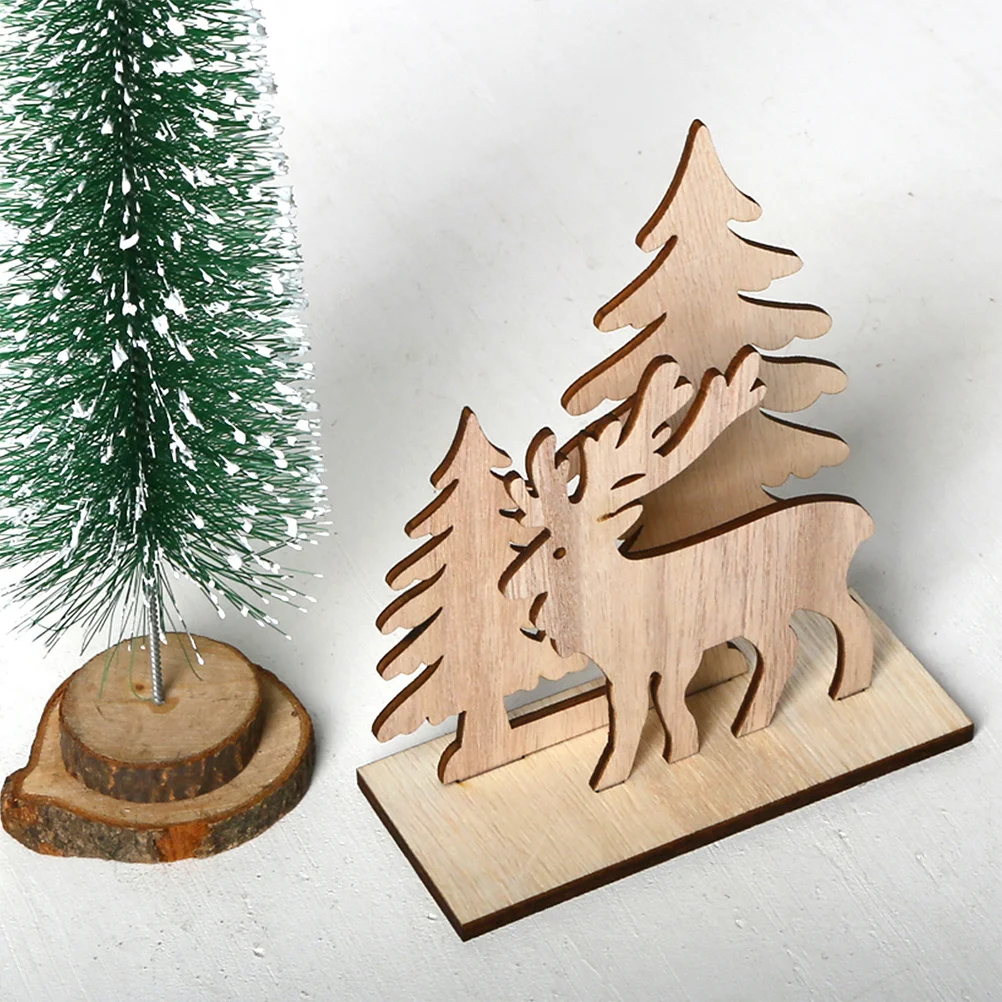 

Wooden Deer Decoration Eco Friendly Christmas Ornament for Holiday Home Party Wood Christmas Decor Deer Wooden Ornament