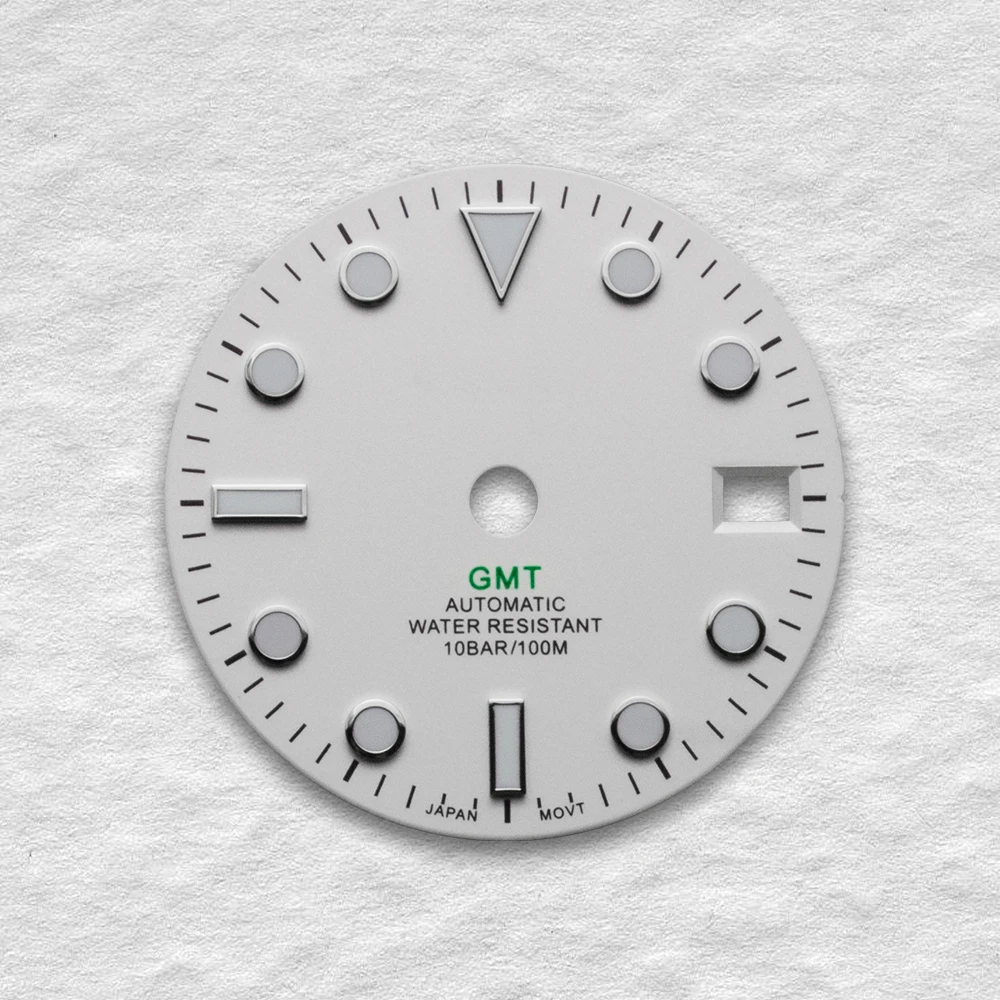 Verde luminoso S Logo Watch, 28,5mm, mostrador clássico, movimento automático, acessórios de modificação, adequado para NH34