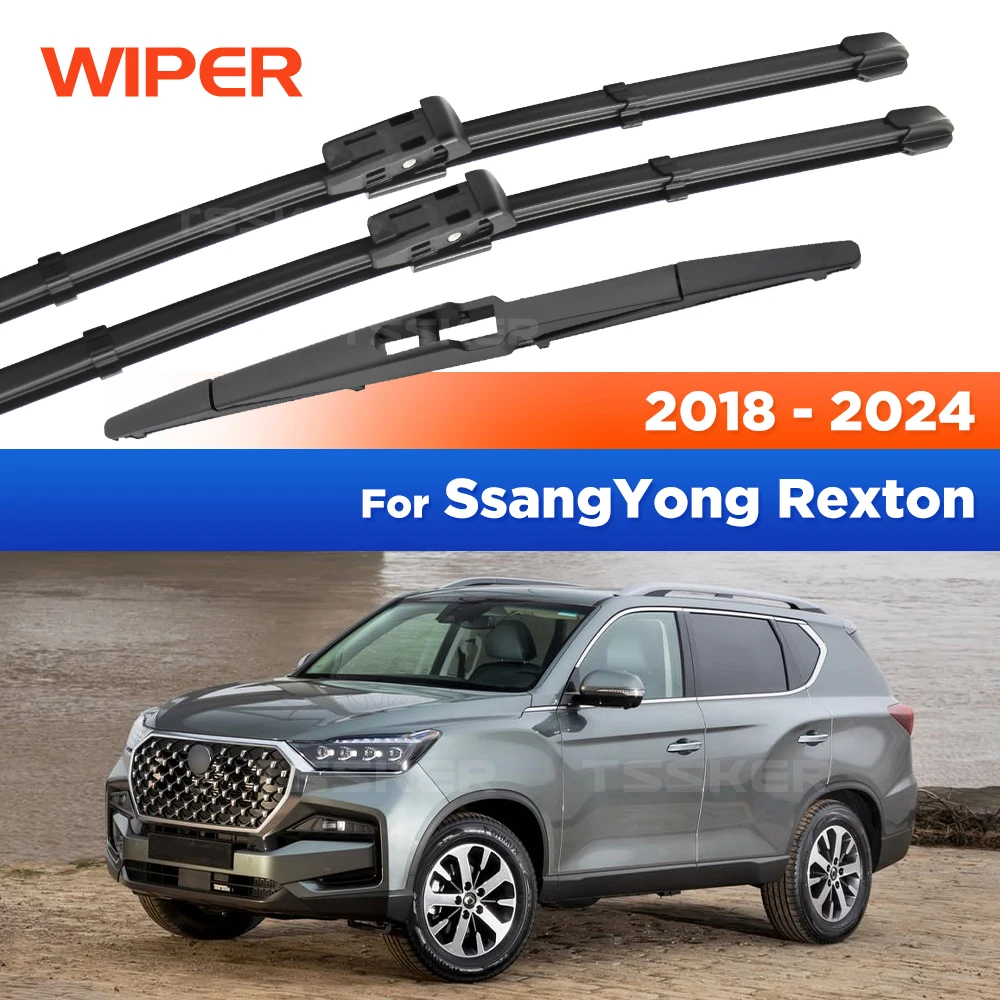 

For SsangYong Rexton Y400 Y450 Y461 2018 - 2024 Wiper Front & Rear Wiper Blades Windshield Windscreen Window Brushes 26"+20"+13"