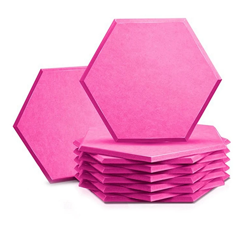 12 Pack Of 14 X 12 X 0.4Inch Hexagonal Acoustic Panels ​ Soundproof Insulated Beveled Edges