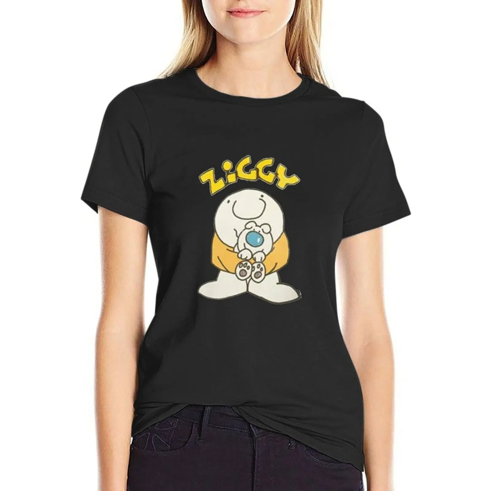 T-Shirt Imprimé Dessin Animé Ziggy pour Femme et Fille, Vêtement Personnalisé, Animal, Grande Taille, Sexy