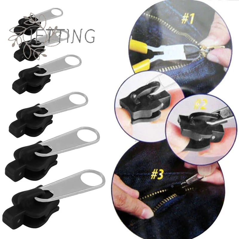 Hot 6pcs Instant Zipper Universal Instant Fix Zipper Repair Kit Replacement Zip Slider for DIY Sew