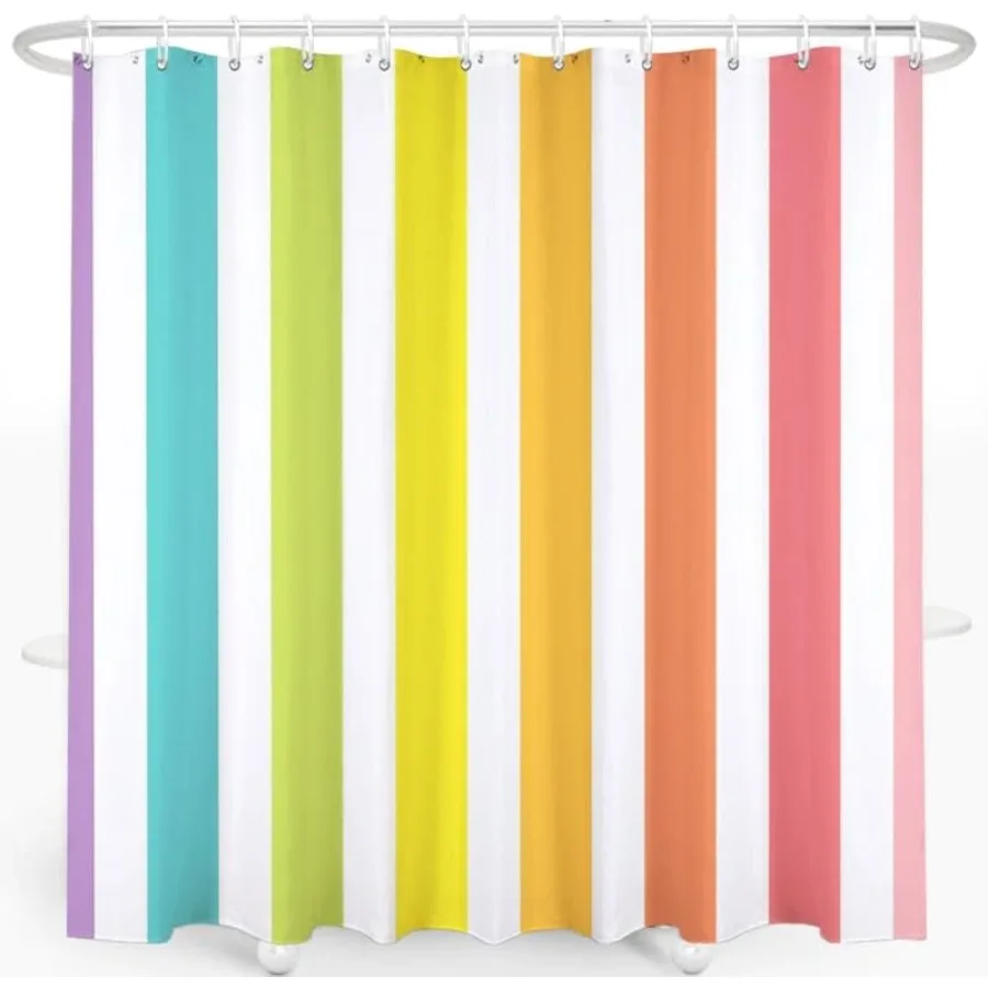 

Моющаяся милая занавеска для душа Raow, водонепроницаемая занавеска для душа из полиэфирной ткани, набор занавесок для душа с 12 крючками, декор для ванной комнаты, 72x72 дюйма 03