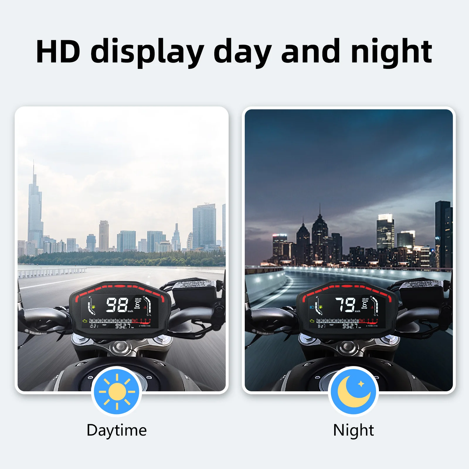Universal Digital Motorcycle Dash Panel LCD Dashboard 0~14000r/min Speedometer Odometer Tachometer for 2,4 Cylinder Motor Custom
