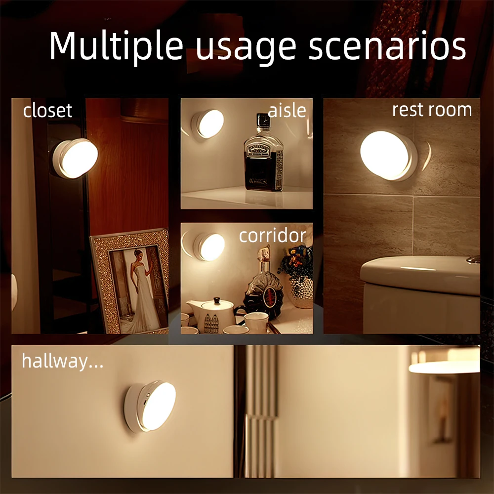 LED Night Light USB Charging Intelligent Human Induction For Bedside Cabinet Home Wardrobe Lighting Motion Sensor Light led Lamp