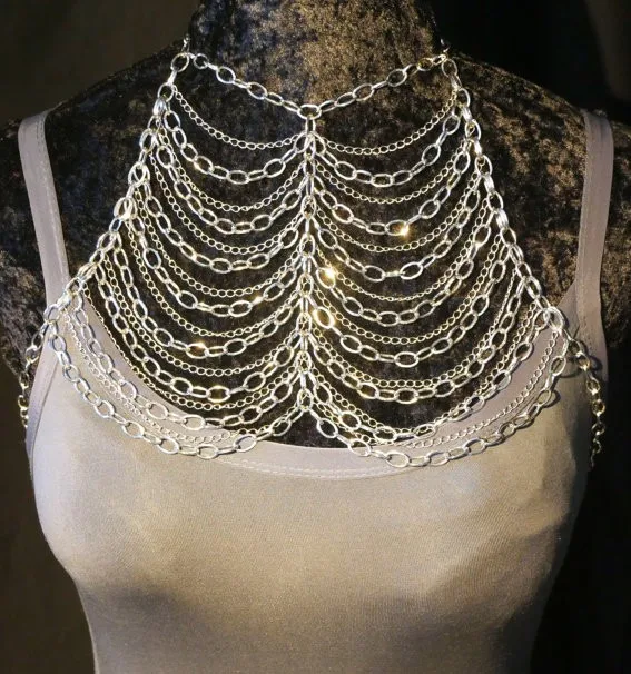 

Custom metal bra body chain, performance accessories, exclusively for Amazon