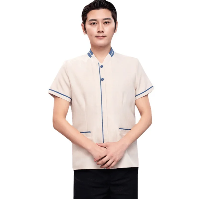 ホテルハウスキーピング作業服半袖女性夏セットホテルアテンダントゲストハウスプロパティクリーナーおばさん衣装