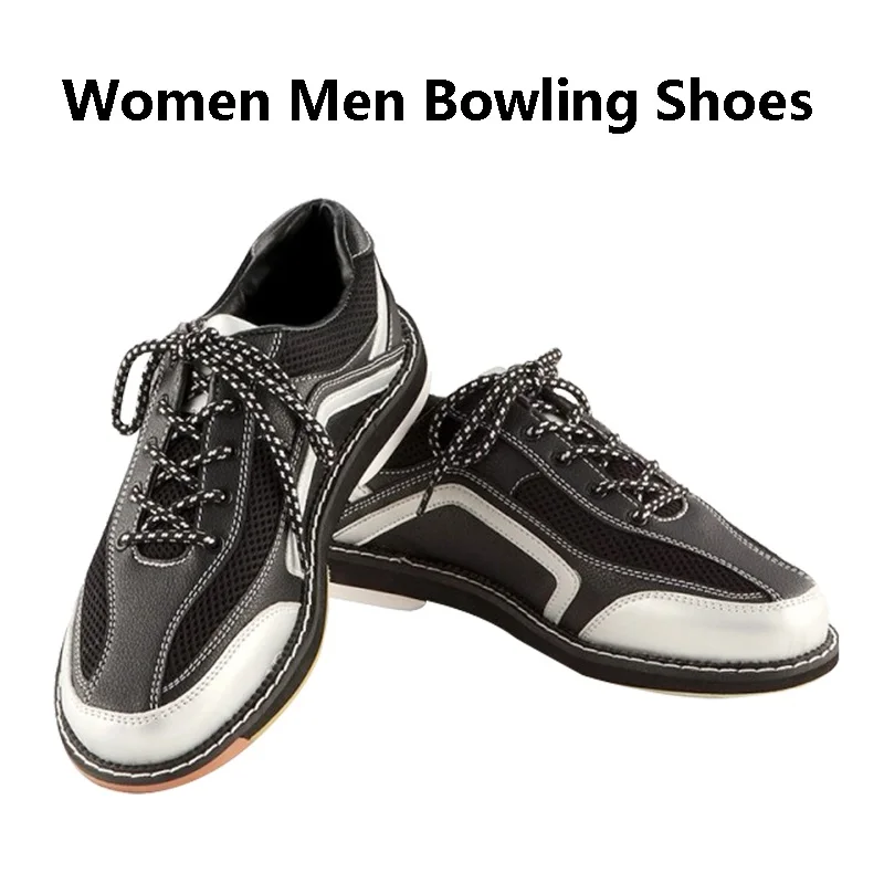 

Unisex Bowling Shoes for Beginner Women Men Breathable Genuine Leather Bowing Sneakers Right Hand Non-slip Indoor Shoes Trainers